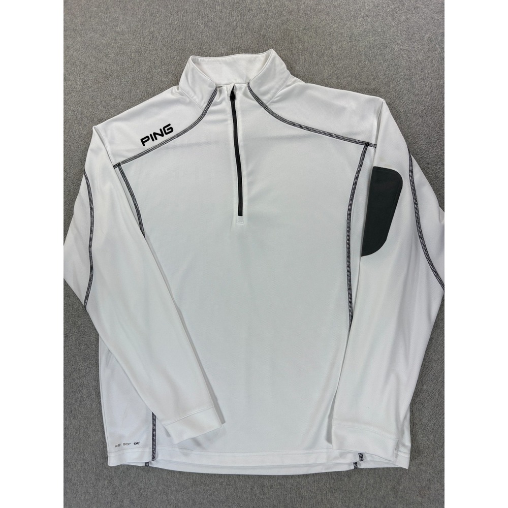 Ping Collection 1/4 Zip Performance Golf Pullover (Men's XL) White